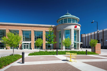 Exterior photo of the KI Convention Center in Green Bay, Wisconsin: host of the 2021 Spring Symposium and Expo.