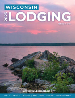 2023 Wisconsin Lodging Directory. Cover image features Bay Shore Inn of Door County in Sturgeon Bay, WI.