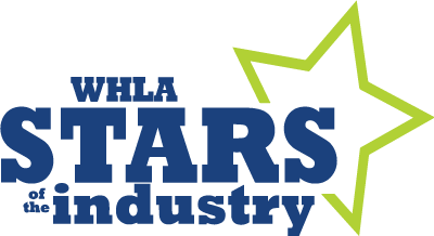 WHLA Stars of the Industry typographic logo with a partial star outline framing the left side of the words.